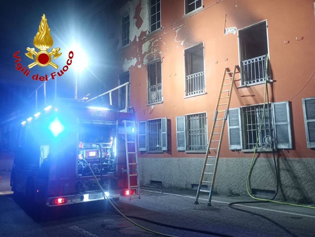 Incendio in via Huber a Germignaga