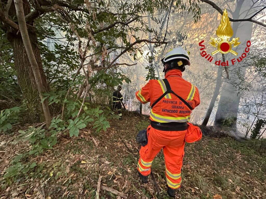 Incendio sul monte Cellina a Leggiuno