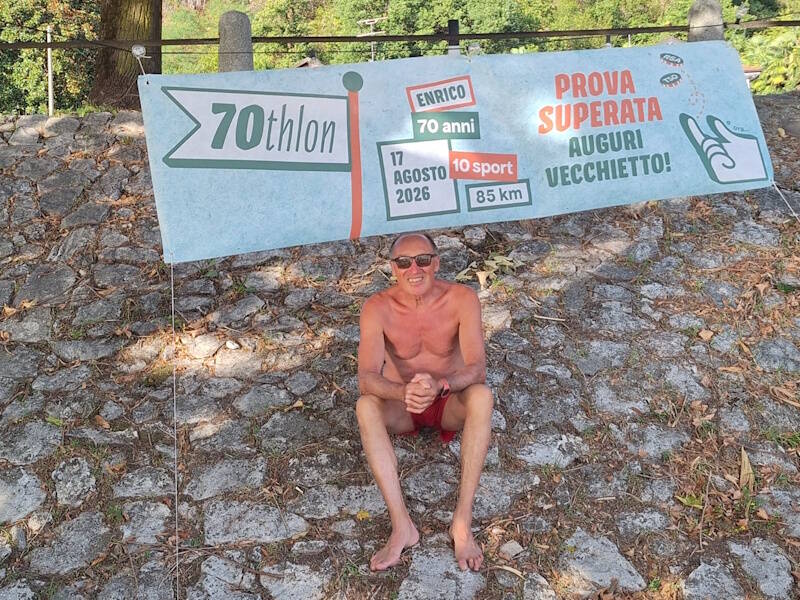 L\'impresa di Enrico Piazza per festeggiare i 70 anni